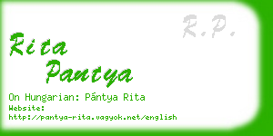 rita pantya business card
